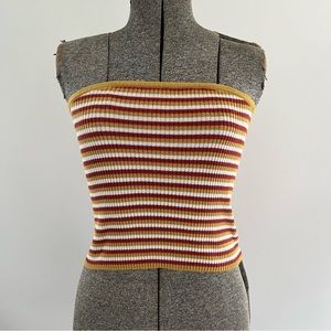 Cropped Ribbed Striped Top